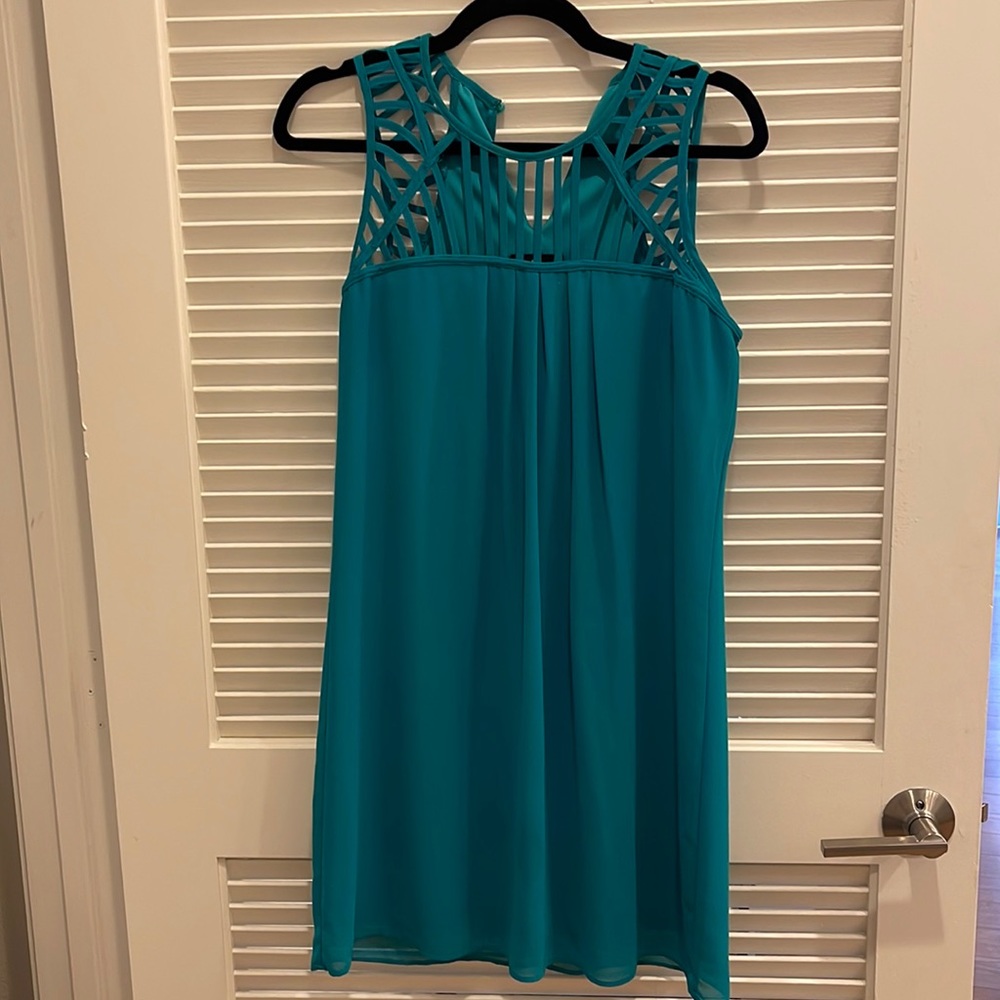 Teal sleeveless dress